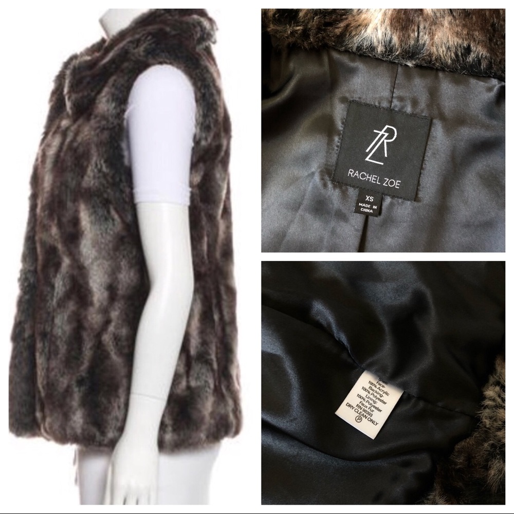 Rachel Zoe Faux Fur Vest Xs Nwot - image 6